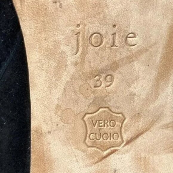 Joie Rarly Black Suede Zip Almond Toe Ankle Boots - Size 8.5 EU 39 - Picture 8 of 9